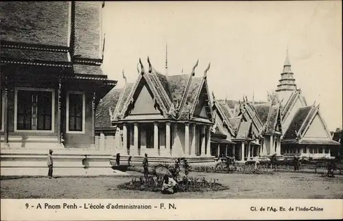 Ak Pnom Penh Kambodscha, vue de l'école d'administration