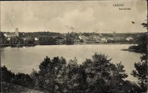 Ak Łagów Lagow Neumark Ostbrandenburg, Seeansicht