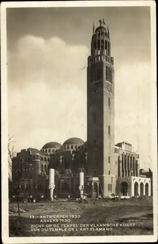 Ak Anvers Antwerpen Flandern, Weltausstellung 1930, Tempel der Vlaamsche Kunst
