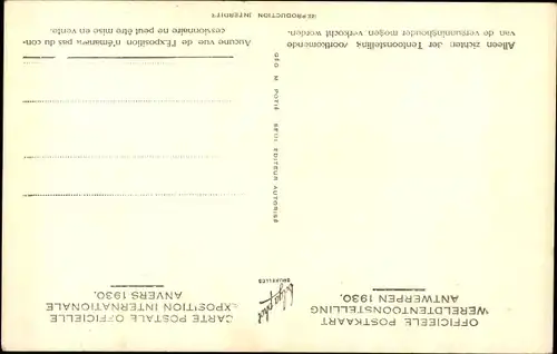 Ak Antwerpen Flandern, Weltausstellung 1930, Alte Windmühle