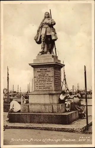 Ak Brixham Devon England, Prince of Orange Statue