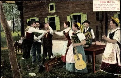 Ak Menschen in niederländischen Trachten, Musiker, Gitarre