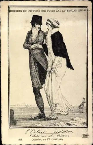 Ak Histoire du Costume de Louis XVI au Second Empire, l'Ecoliere