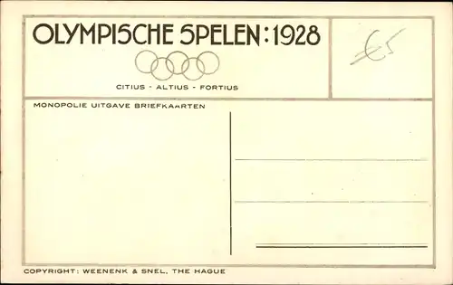 Ak Amsterdam Nordholland Niederlande, Olympische Spiele 1928, Weesmeisjes in het Stadion, Zuschauer