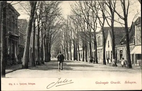 Ak Schagen Nordholland Niederlande, Gedempte Gracht