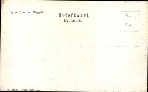 Ak Meppel Drenthe Niederlande, Stationsweg