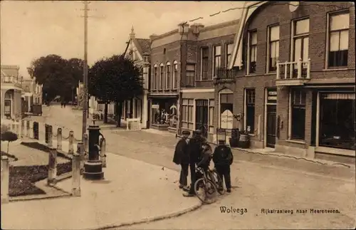 Ak Wolvega Friesland Niederlande, Rijkstraatweg naar Heerenveen