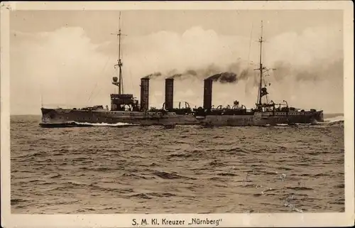 Ak Deutsches Kriegsschiff, SMS Nürnberg, Kleiner Kreuzer, Kaiserliche Marine
