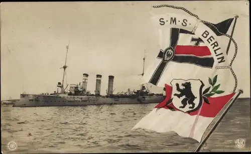 Ak Deutsches Kriegsschiff, SMS Berlin, Kleiner Kreuzer, Kaiserliche Marine