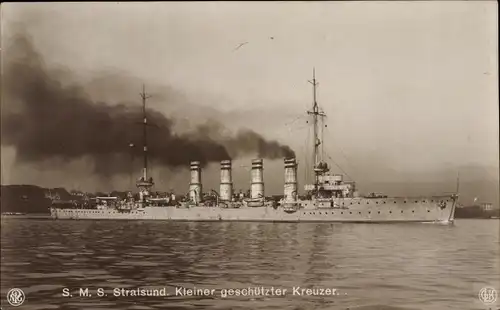 Ak Deutsches Kriegsschiff, SMS Stralsund, Kleiner Kreuzer, Kaiserliche Marine