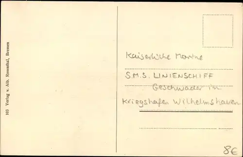 Ak Deutsche Kriegsschiffe, Geschwader im Hafen Wilhelmshaven, Linienschiffe, Kaiserliche Marine