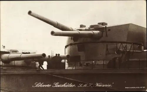 Ak Deutsches Kriegsschiff SMS Kaiserin, Schlachtkreuzer, schwere Geschütze, Kaiserliche Marine