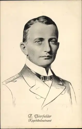 Künstler Ak Kapitänleutnant Paul Thierfelder, Kommandant SMS Kronprinz Wilhelm, Kaiserliche Marine