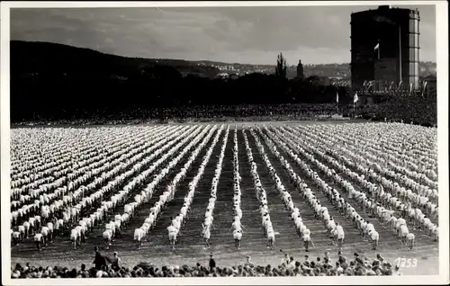 Foto Ak Stuttgart, 15. Deutsches Turnfest 1933, Allg. Freiübungen der Turner