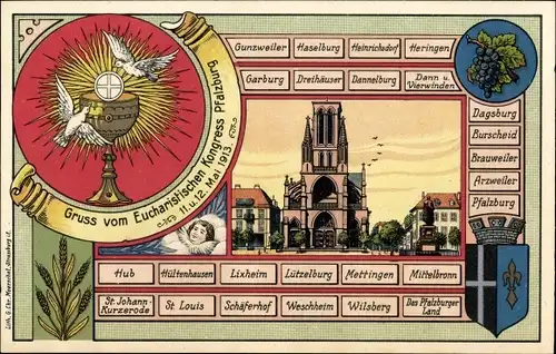 Ak Phalsbourg Pfalzburg Lothringen Moselle, Eucharistischer Kongress 1913, Wappen