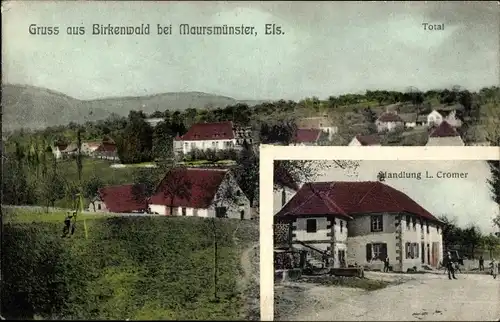 Ak Birkenwald bei Maursmünster Sommerau Elsass Bas Rhin. Dorf, Handlung L. Cromer