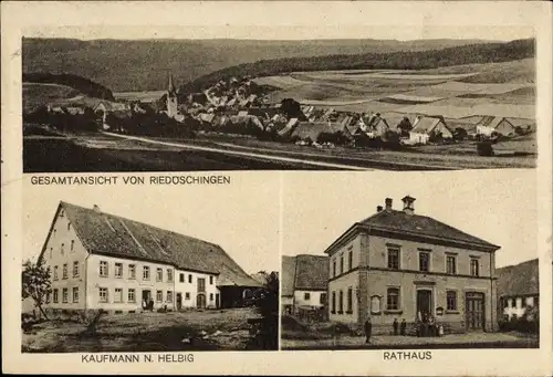 Ak Riedöschingen Blumberg am Schwarzwald, Panorama, Kaufmann N. Helbig, Rathaus