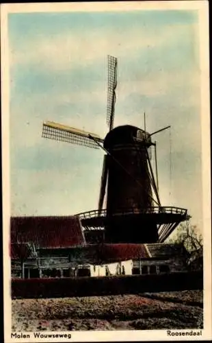 Ak Roosendaal Nordbrabant Niederlande, Molen Wouwseweg