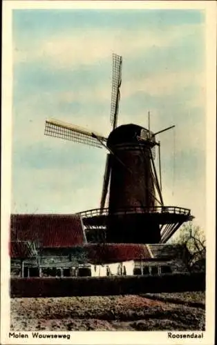 Ak Roosendaal Nordbrabant Niederlande, Molen Wouwseweg