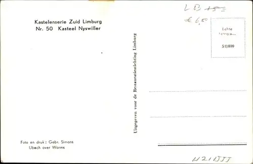 Ak Nieuwstad Lochem Gelderland Niederlande, Kasteel Nyswiller