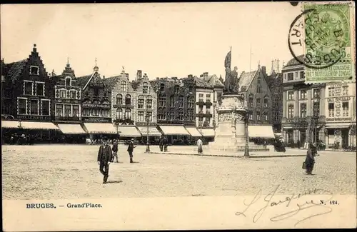 Ak Bruges Brügge Flandern Westflandern, Grand Place