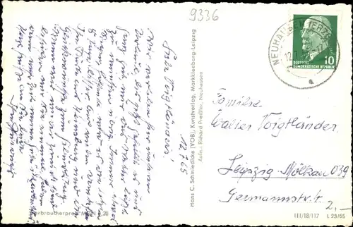 Ak Neuhausen im Erzgebirge, Blick über die Dächer, Kirche