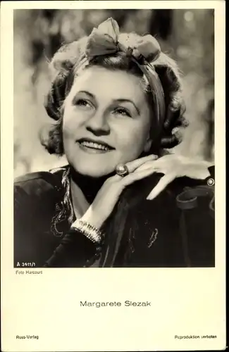 Ak Schauspielerin und Opernsängerin Margarete Slezak, Portrait