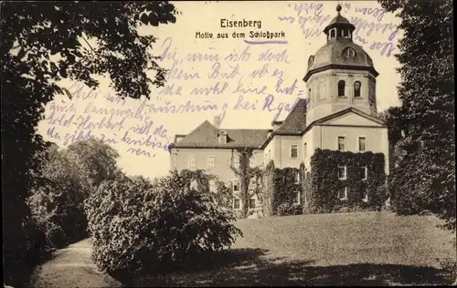 Ak Eisenberg Thüringen, Motiv aus dem Schlosspark, Schloss