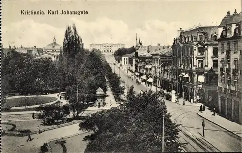 Ak Kristiania Christiania Oslo Norwegen, Karl Johansgate