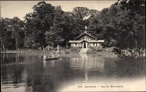 Ak Lausanne Kt. Waadt Schweiz, Lac de Sauvabelin