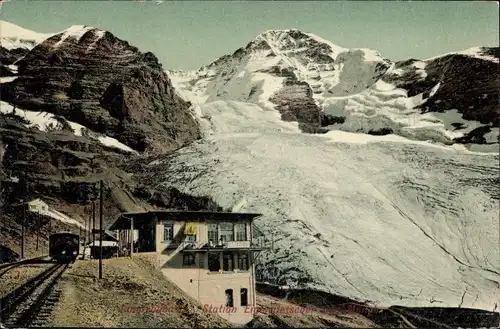 Ak Kanton Bern, Station Eigergletscher und Mönch, Jungfraubahn