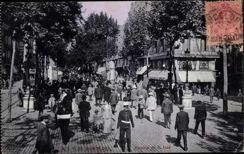 Ak Barcelona Katalonien Spanien, Rambla de S. José