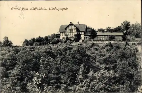 Ak Dresden Nordost Niederpoyritz, Blick auf den Staffelstein, Gebäude