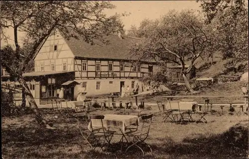 Ak Dresden Schönfeld Weißig Reitzendorf, Reitzendorfer Mühle, Terrasse