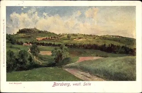 Künstler Ak Reinhardt, Dresden Schönfeld Weißig Borsberg, westl. Seite, Panorama