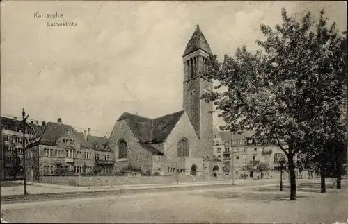 Ak Karlsruhe in Baden, Lutherkirche