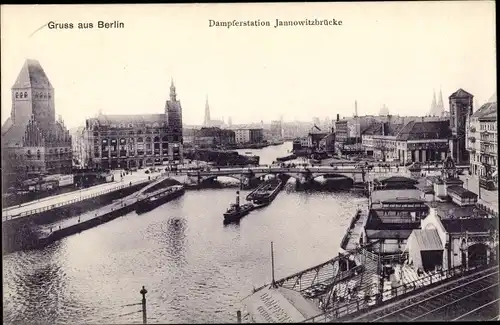 Ak Berlin Mitte, Dampferstation Jannowitzbrücke