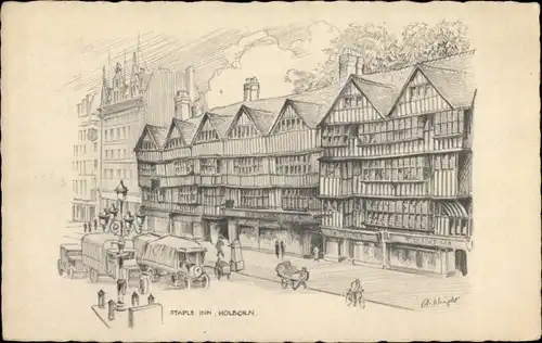 Künstler Ak Holborn Camden London England, Staple Inn