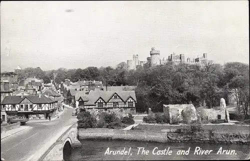 Ak Arundel West Sussex England, Arundel Castle, River Arun