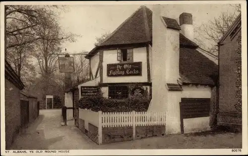 Ak St Albans Hertfordshire England, Ye Old round House, Ye Old Fighting Cocks