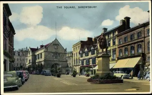 Ak Shrewsbury Shropshire England,  The Square, Monument