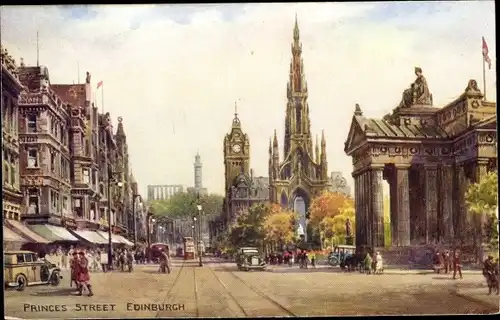 Künstler Ak Edinburgh Schottland, Princes Street