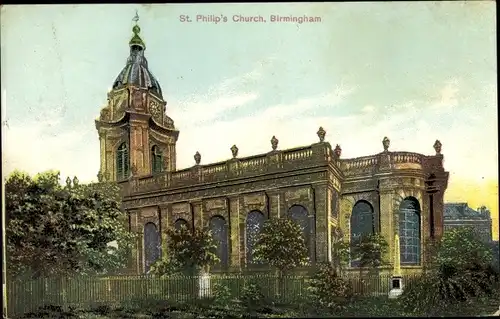 Ak Birmingham West Midlands England, St. Philip's Church