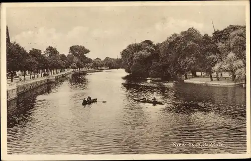 Ak Bedford Bedfordshire England, River Ouse, Boote