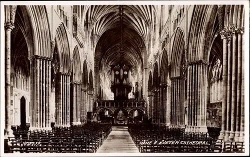 Ak Exeter Devon England, Exeter Cathedral, Nave E.