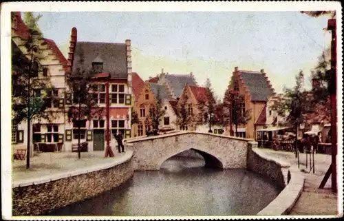 Ak Gand Gent Ostflandern, Weltausstellung 1913, Vieilles Flandres, Pont