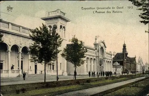 Ak Gand Gent Ostflandern, Exposition Universelle 1913, L'Avenue des Nations