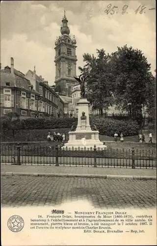 Ak Mons Wallonien Hennegau, Monument Francois Dolez