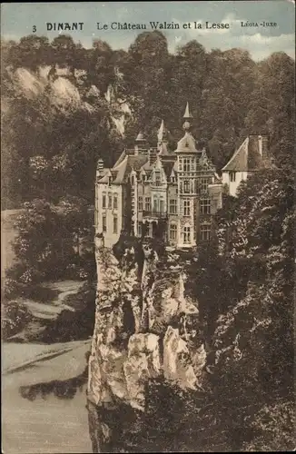 Ak Walzin Dinant Wallonien Namur, Chateau de Walzin et la Lesse