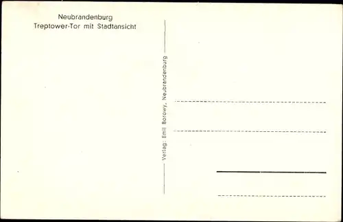 Ak Neubrandenburg, Treptower Tor und Stadt